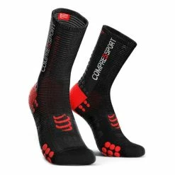 Chaussettes Compressport ProRacing Socks Bike V3 Noir Rouge