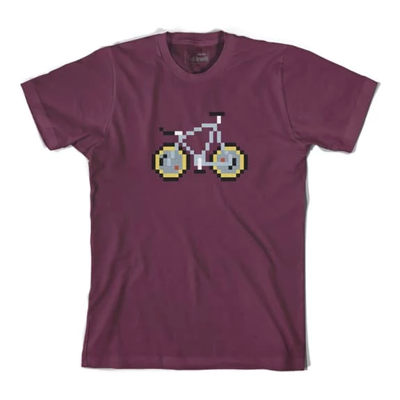 T-shirt Cinelli Pixel Bike Laser Manche Courte Bordeau