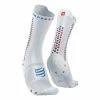 Chaussettes Compressport Pro Racing V4.0 Bike Blanc Bleu Orange