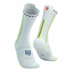 Chaussettes Compressport Pro Racing V4.0 Bike Blanc Vert