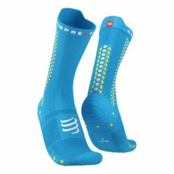 Chaussettes Compressport Pro Racing V4.0 Bike Bleu Jaune