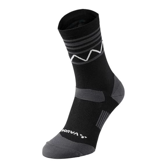 Chaussettes Vaude Bike Mid Noir Gris Blanc