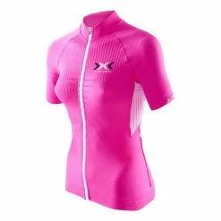 Maillot X-Bionic Full Zip Bike The Trick Evo Courte Manches Rose Pour Femmes